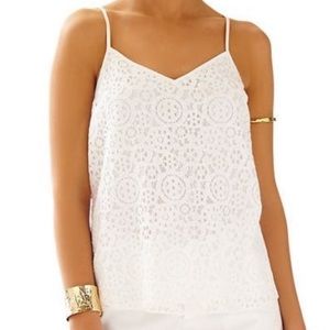LILLY PULITZER WHITE LACE SPAGHETTI STRAP TOP